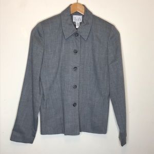 Ann Taylor Loft Grey White Career Blazer Jacket